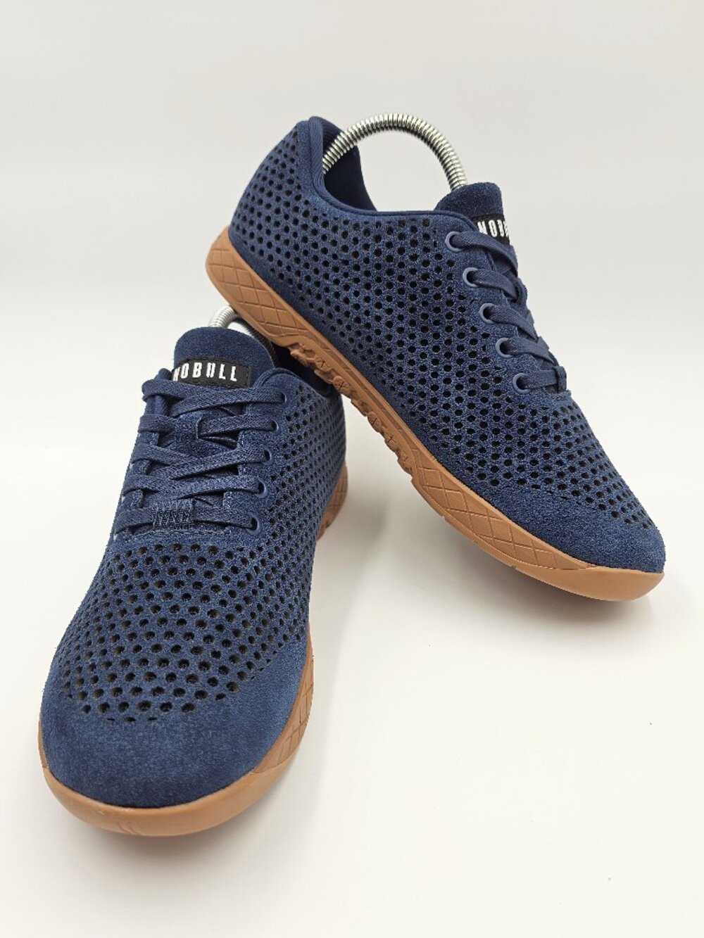 No Bull Perforated Leather Trainers Sneakers Blue Unisex Mens 8.5- Womens 10 NEW